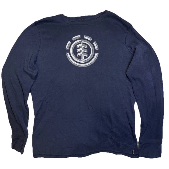 Element Other - Vintage Element Shirt Mens L Blue Long Sleeve Thermal Y2K‎ Skater Graphic Logo